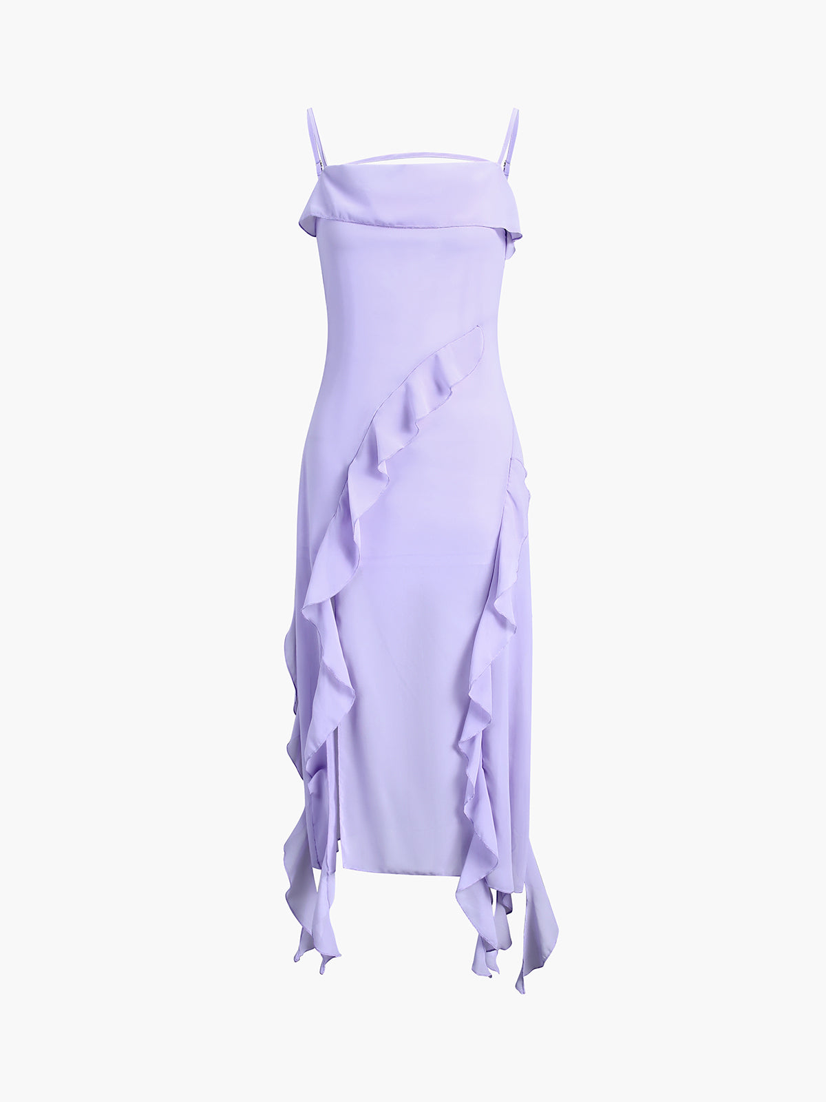 Ruffle Zippered Midi Dress