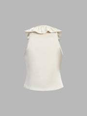 Satin Ruffle Fly Away Tied Top