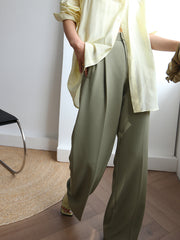 Summer Greens Pleat Wide Leg Pants