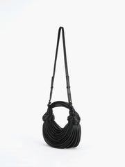 Knotted Pleat Leather Bag