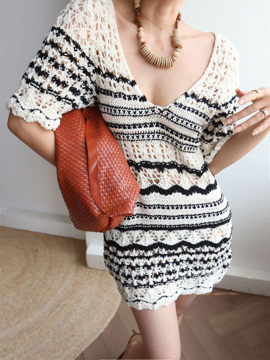 Coastal Stripped Coverup Dress