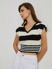 Stripe Cap Sleeve Vest