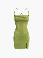 Summer Greens Open Back Short Dress