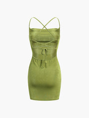 Summer Greens Open Back Short Dress