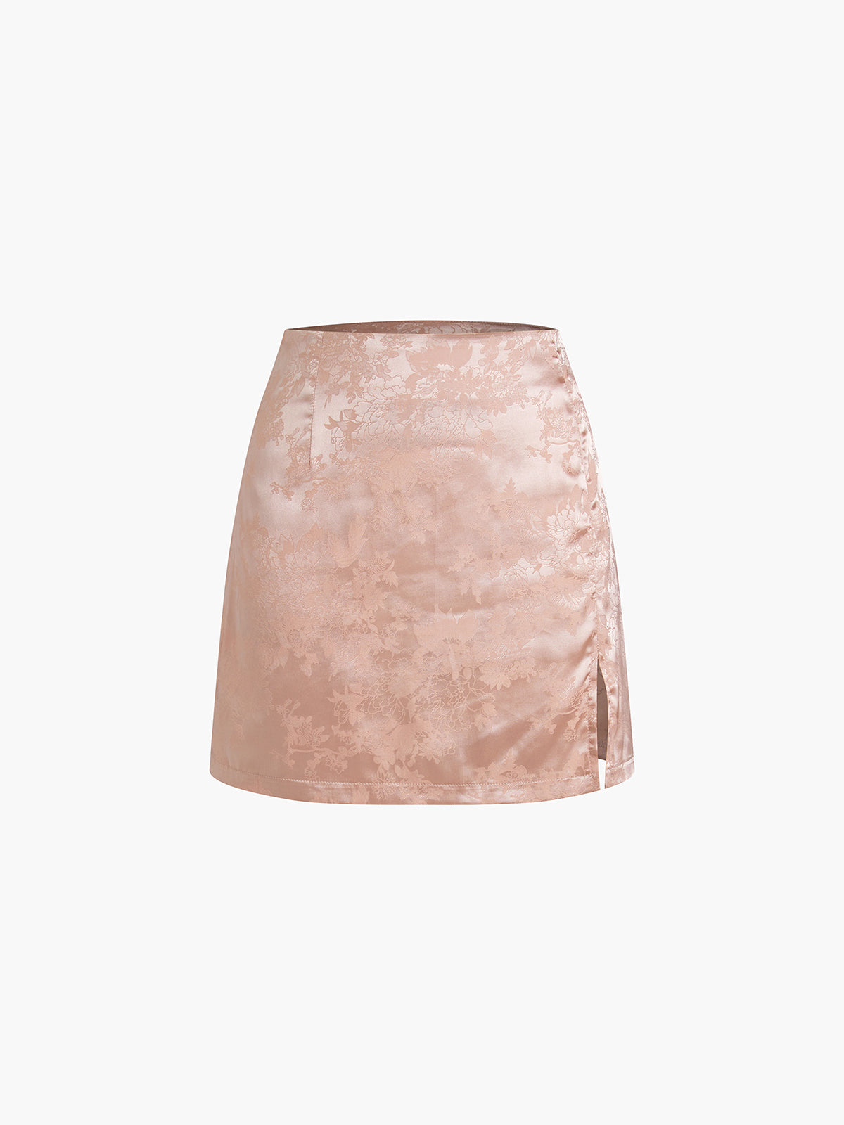 Jacquard Floral Satin Mini Skirt