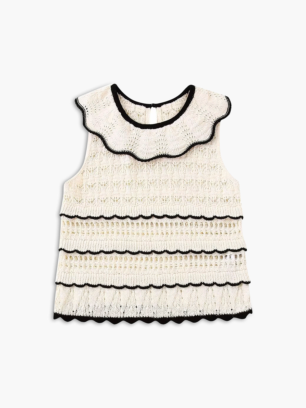 Paros Crochet Eyelet Knit Top