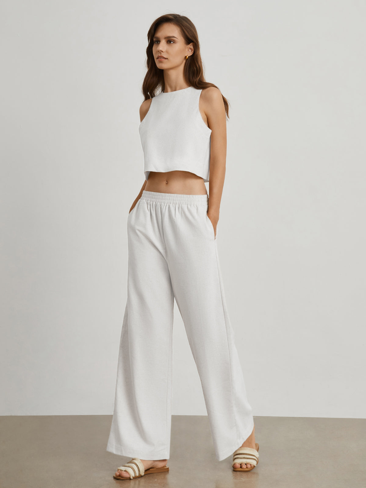 Catalina Cotton Linen Two Piece Pants Set