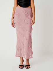 Ladder Ruffle Maxi Skirt