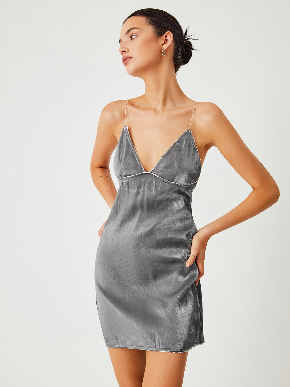 Nightly Dusk Diamante Open Back Short Dress