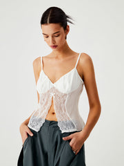 Floral Lace Mesh Fly Away Cami Top