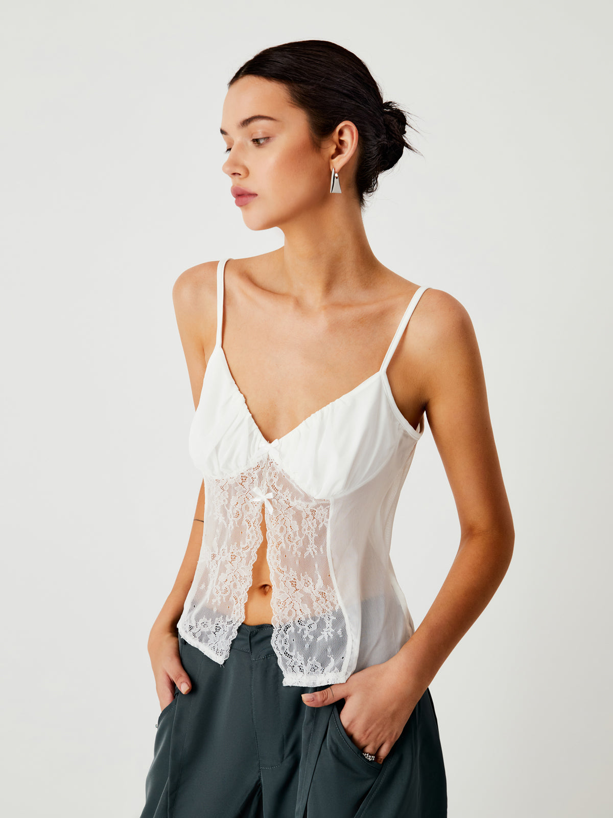 Floral Lace Mesh Fly Away Cami Top