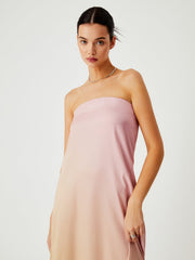 Daybreak Ombre Satin Midi Tube Dress