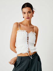 Sacred Dream Ruffle Tied Cami Top