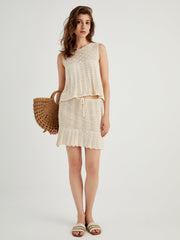 Diamonds Eyelet Cutout Tank Top