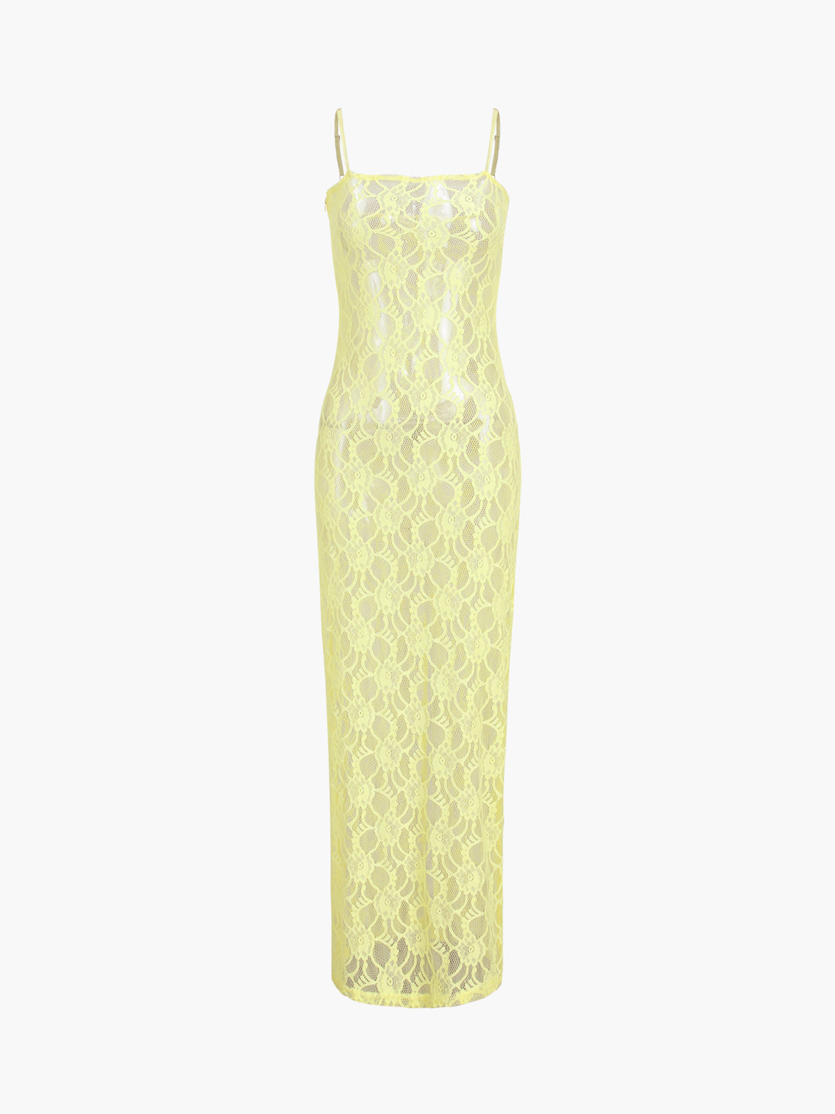 Limoncello Floral Lace Zippered Long Dress