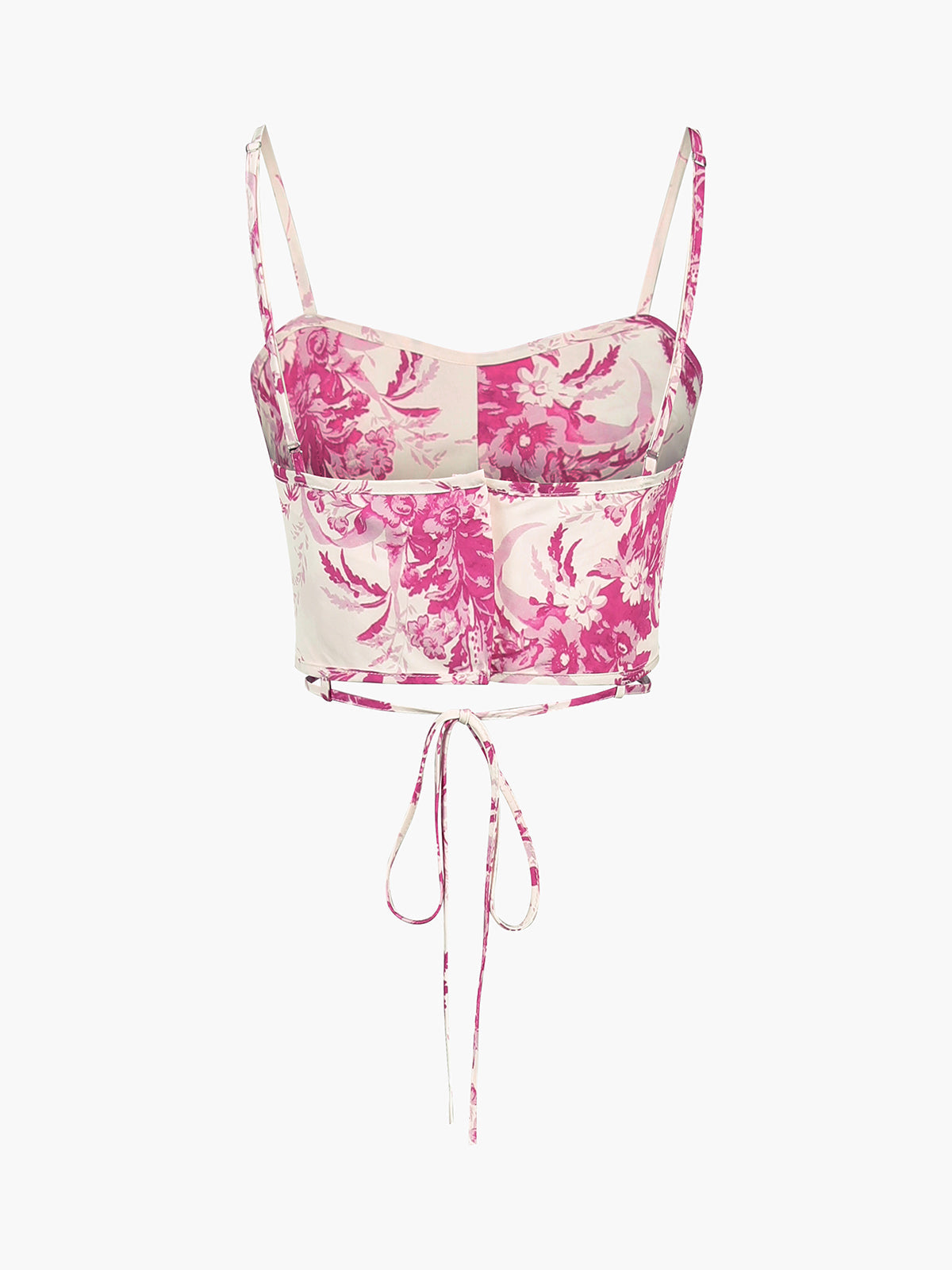 Majolica Floral Cup Detail Crop Top