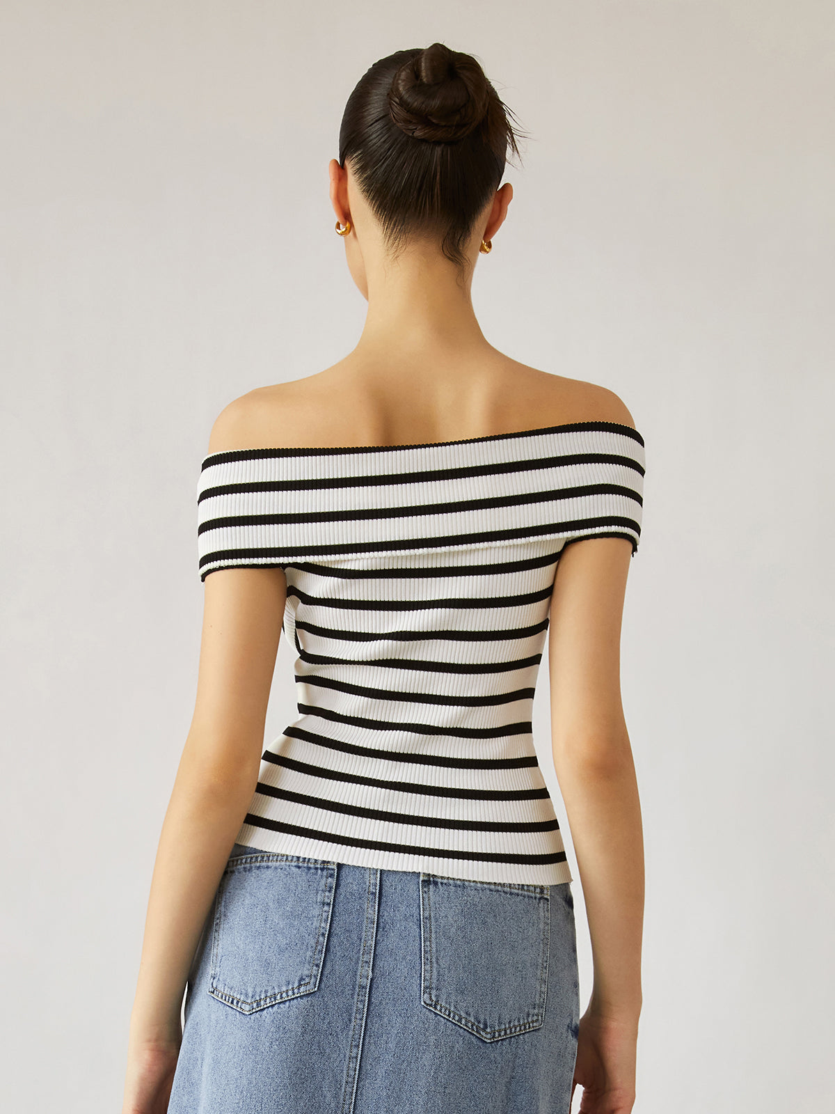 Stripe Off Shoulder Top