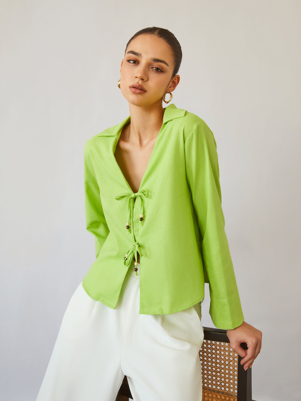 Greeness Tied Blouse