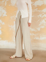 Capri Asymmetrical Layer Wide Leg Pants