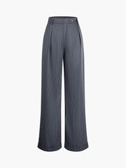 Casual Pinstripe Wide Leg Pants