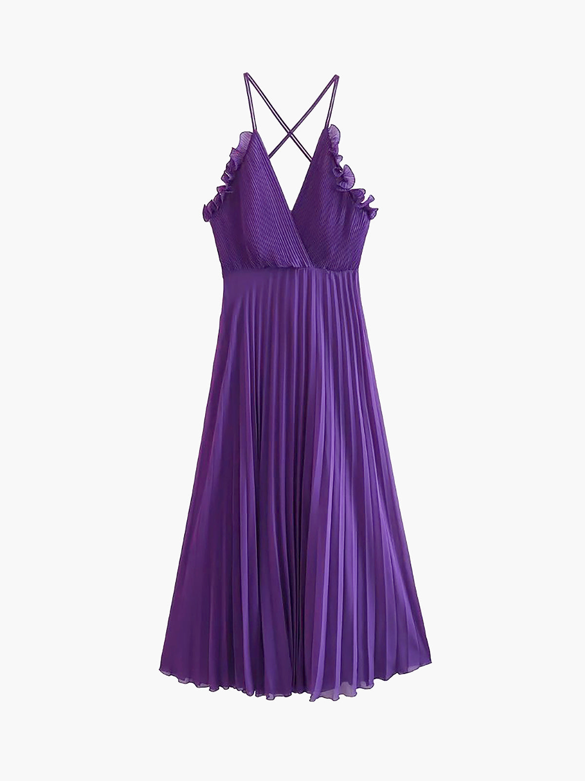 Lavender Plisse Open Back Long Dress