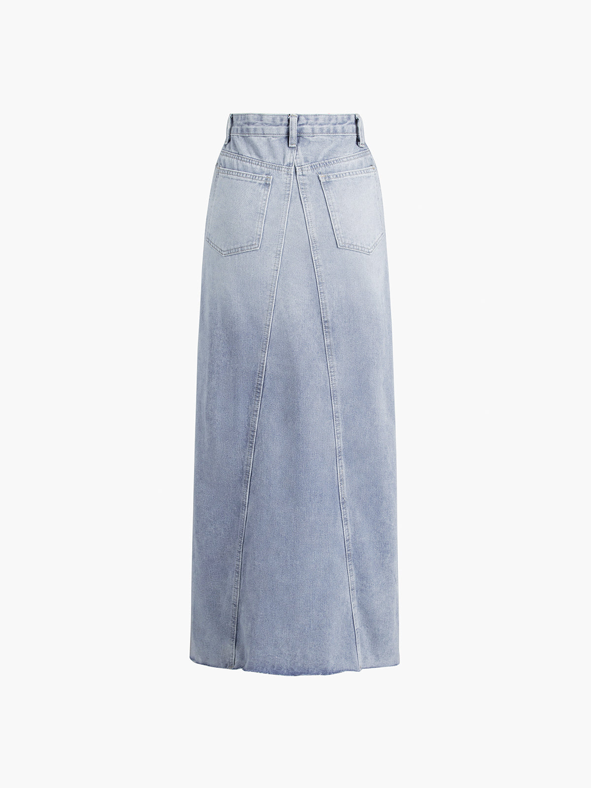 Faded Denim Maxi Skirt