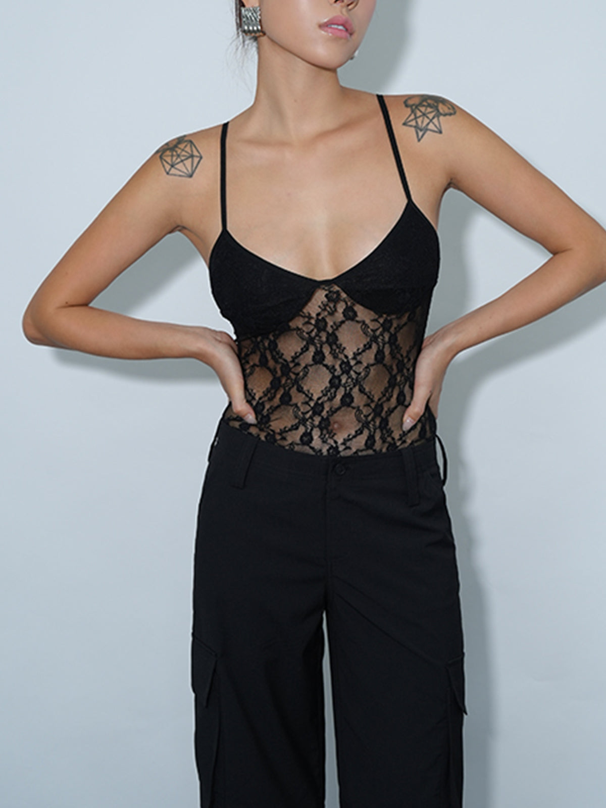 Floral Lace Cup Detail Bodysuit