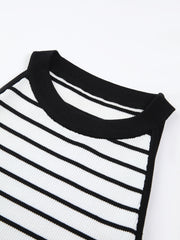 Stripe Rib Crop Tank Top