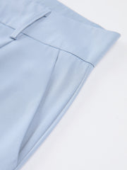 Sky Blue Pockets Wide Leg Pants