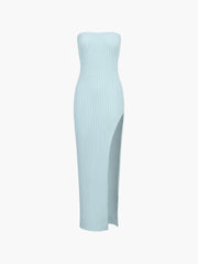 Azure Slit Tube Long Knit Dress