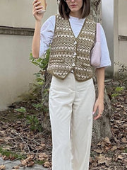 Cross My Heart Button Down Knit Vest