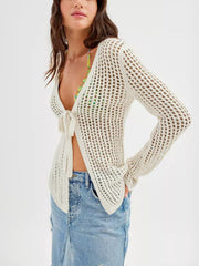 Crochet Tied Long Sleeve Cardigan