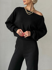 Quiet Luxury Long Sleeve Two Piece Pants Set