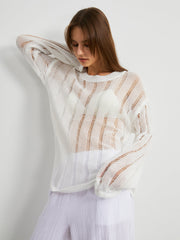 Ladder Knit Cover Up Top