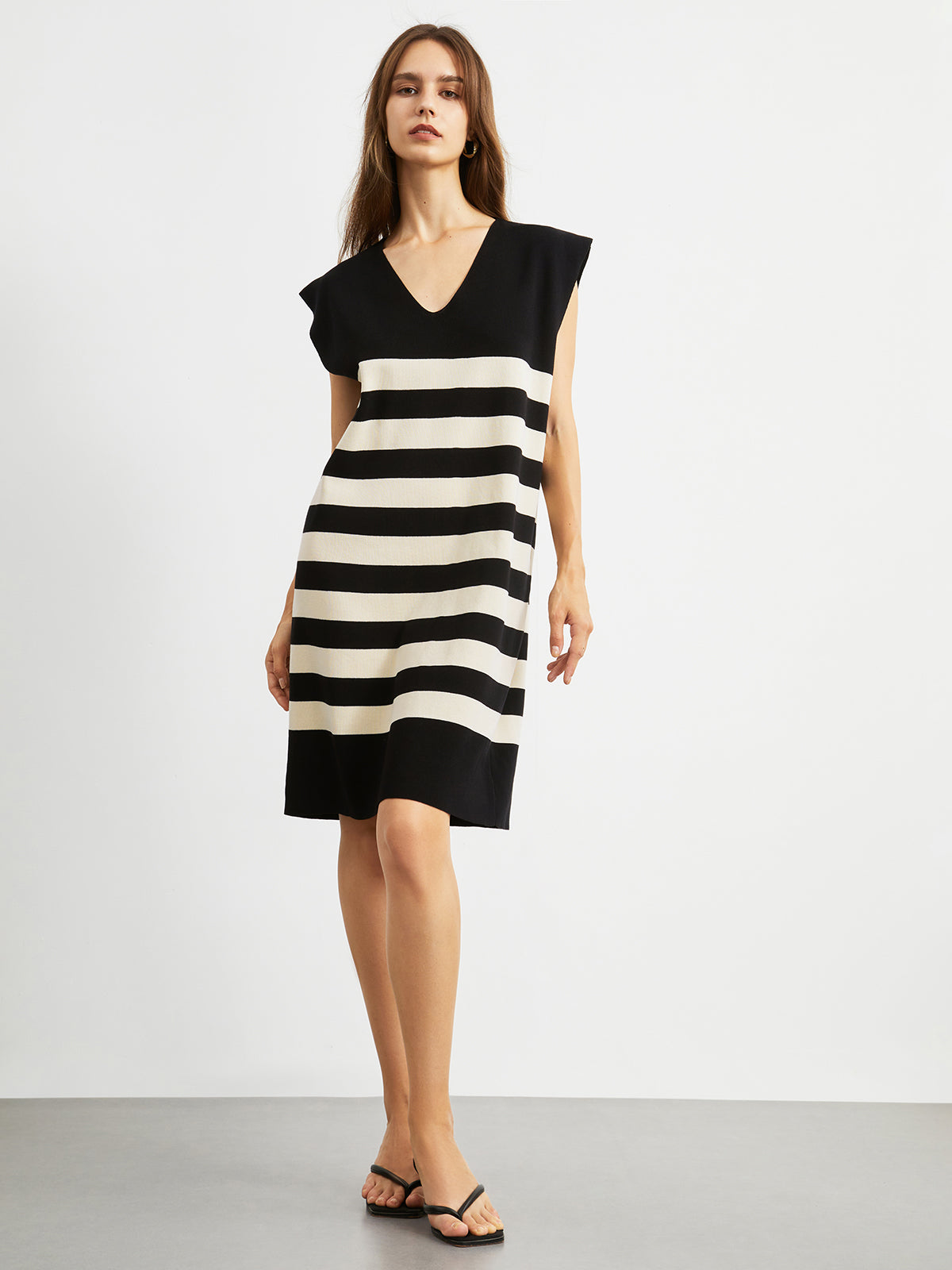 Leisure Stripe Sweater Midi Dress