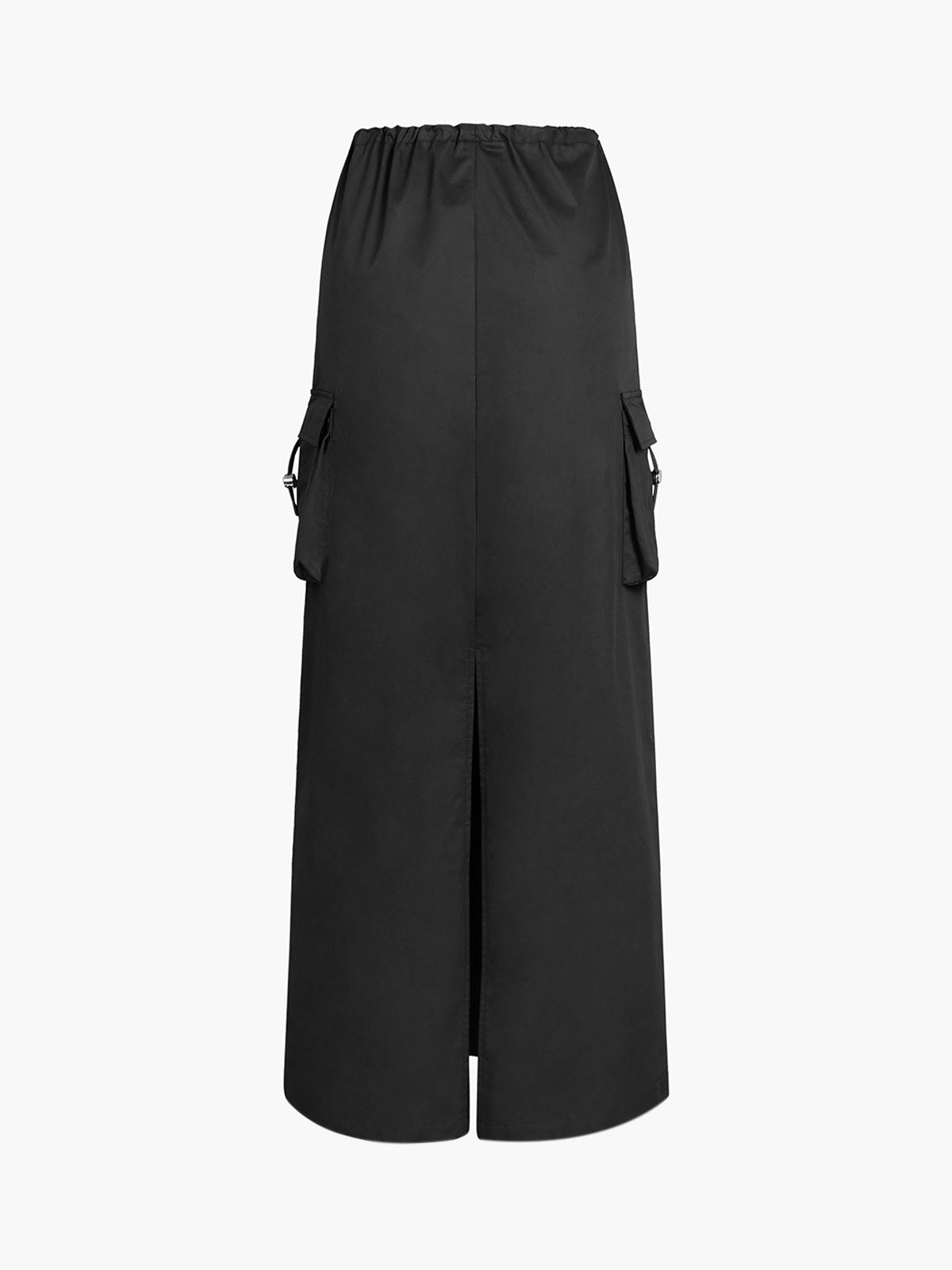 Cargo Drawstring Pockets Maxi Skirt