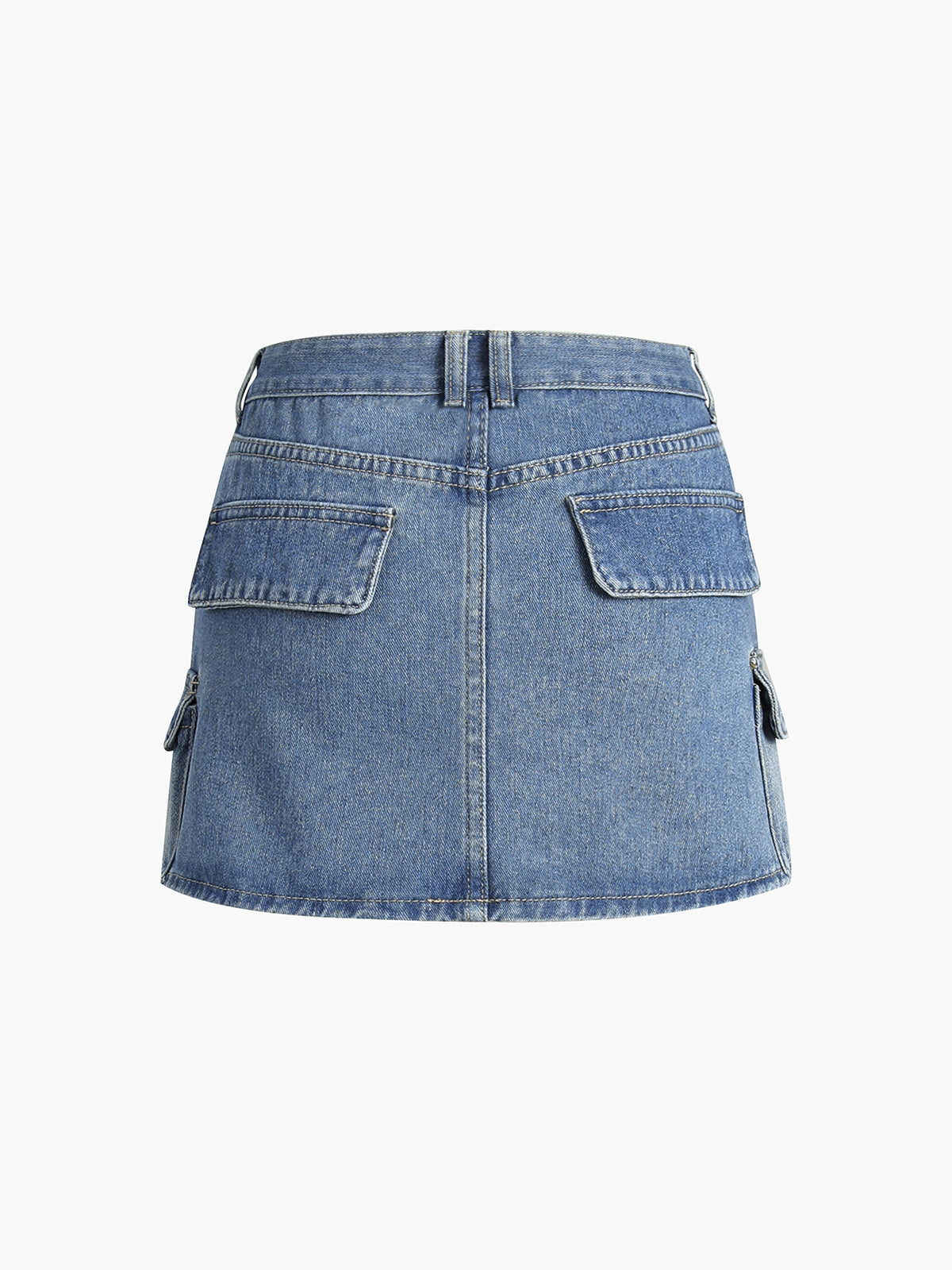 Street Faded Denim Skirt