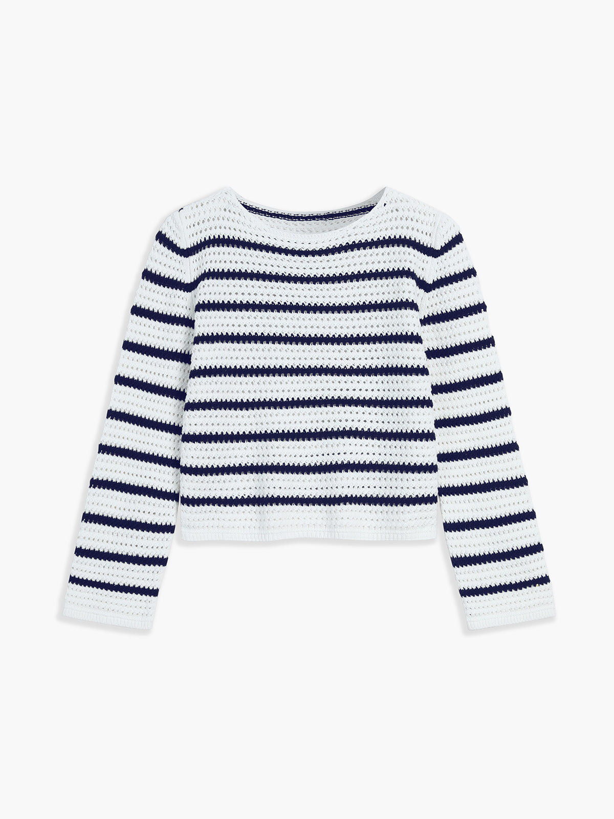 Stripe Eyelet Knit Top