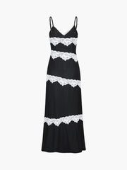 Ladder Lace Mesh Long Dress