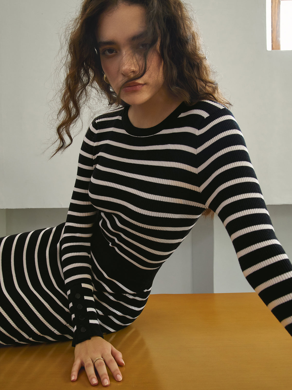 Stripe Long Sleeve Knit Top