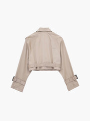 Raw Hem Crop Trench Coat