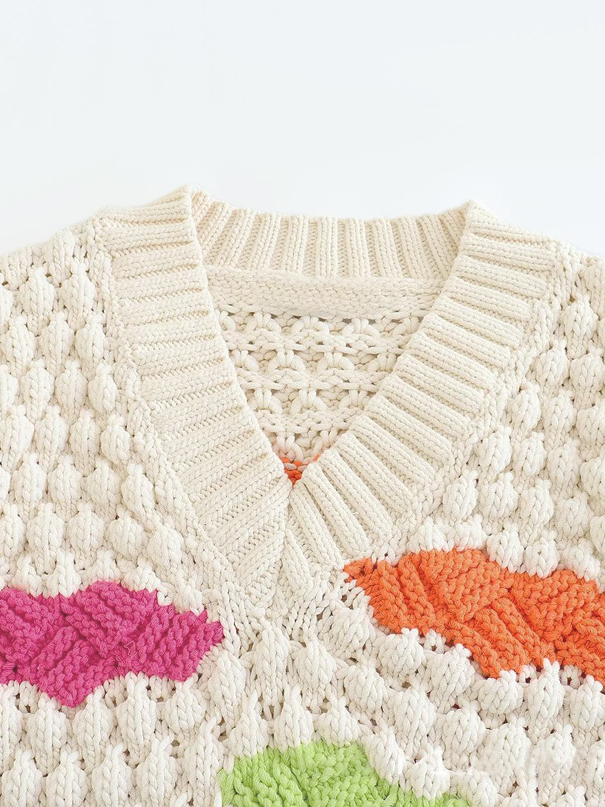 Colorful Clouds Side Buttoned Sweater Vest