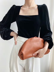 Velvet Puff Long Sleeve Blouse