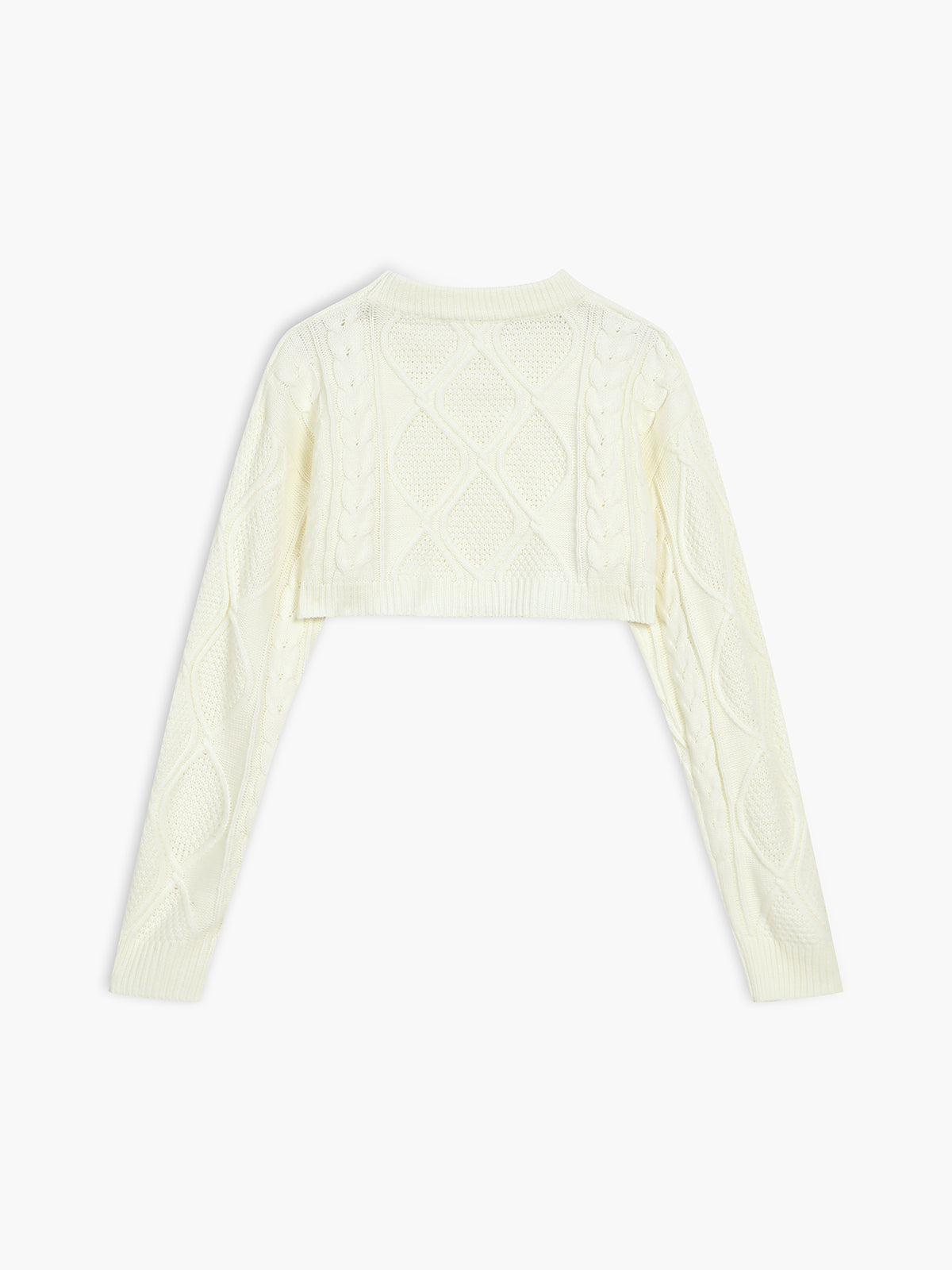 Vanilla Cable Knit Crop Sweater