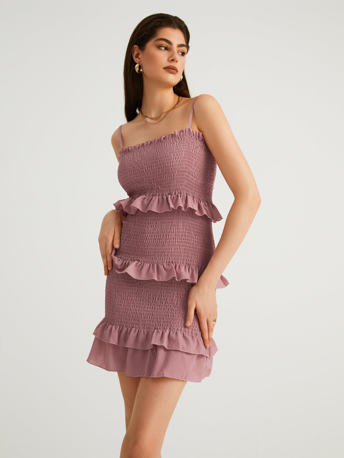 Ruffle Smocked Short Dress