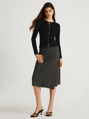 Basic Wrap Midi Skirt