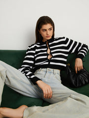 Timeless Stripe Keyhole Crop Sweater