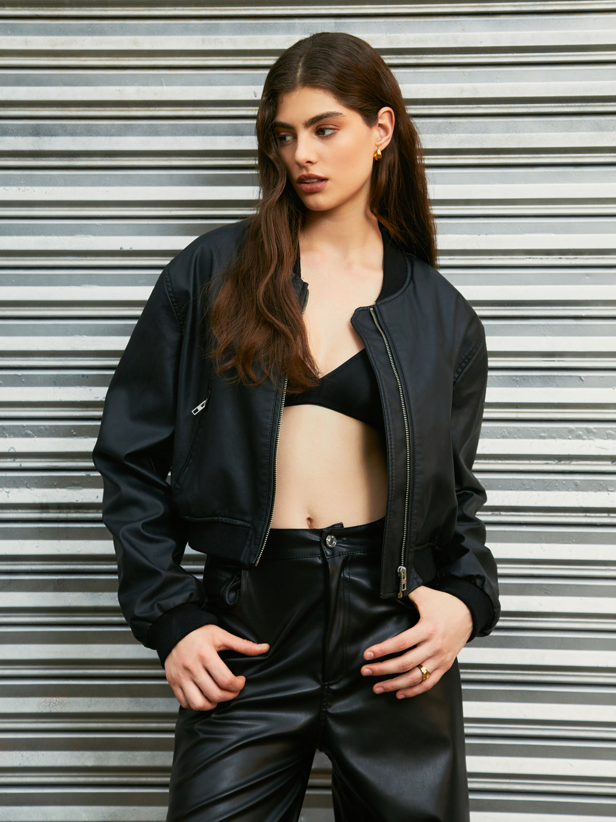 Never Settle Faux Leather Jacket