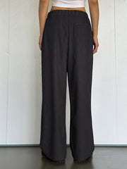 Effortless Drawstring Pleat Wide Leg Pants