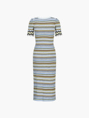 Summer Renaissance Stripe Midi Sweater Dress